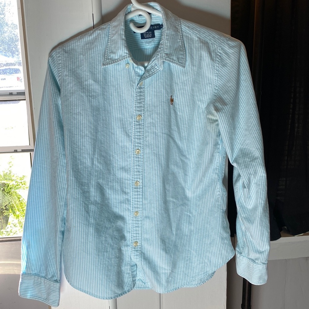 Blue stripped Slim Fit Ralph Lauren long sleeve shirt